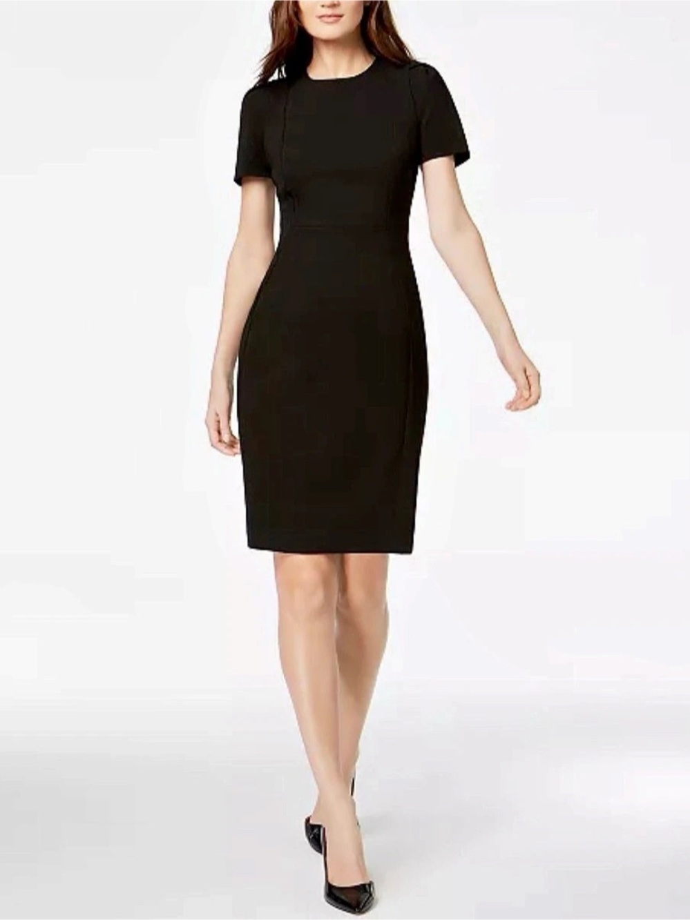 Calvin Klein Seamed Scuba Crepe Sheath Dress Mini Dress
